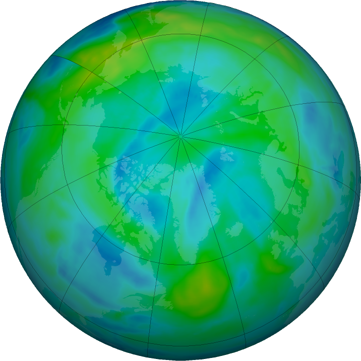 Arctic ozone map for 04 October 2016